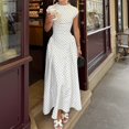 thumbnail image 2 of Vintage Polka Dot Midi Dress Women Elegant Slim Fit Flowy A Line Casual Summer Dress, 2 of 9