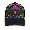 thumbnail image 3 of Xecao Mexican Flower Traditional1 print unisex vintage washed baseball cap, a soft and adjustable hat perfect for any casual style., 3 of 5