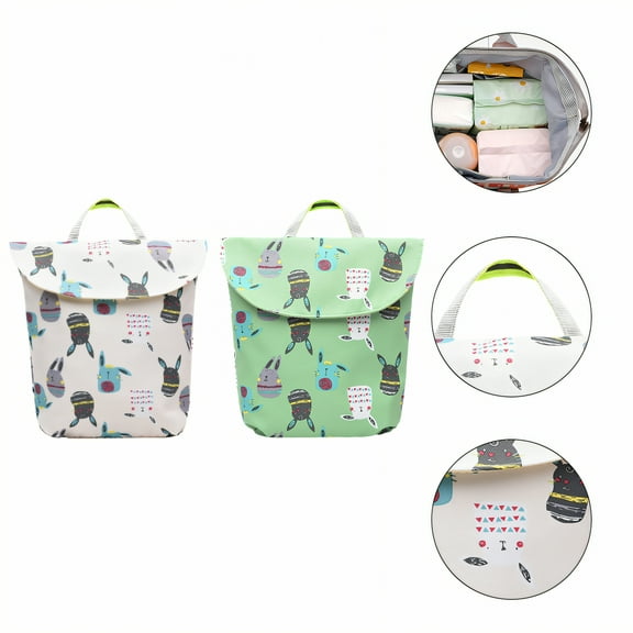 TELOLY 2Pcs Diaper Bag,6.1"*2.8"*8.7" Baby Bags for Girls,Polyester Mini Diaper Bag,Colormixing1