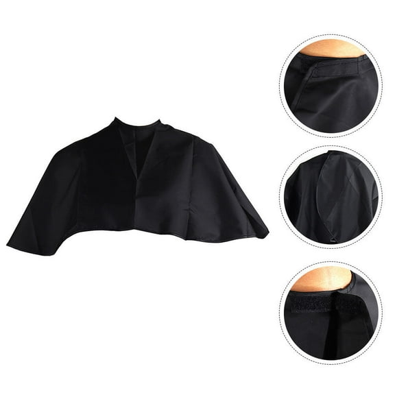 Supvox Durable Black Polyester Hair Cutting Cape for Professional Barber and Salon Use Adjustable Size