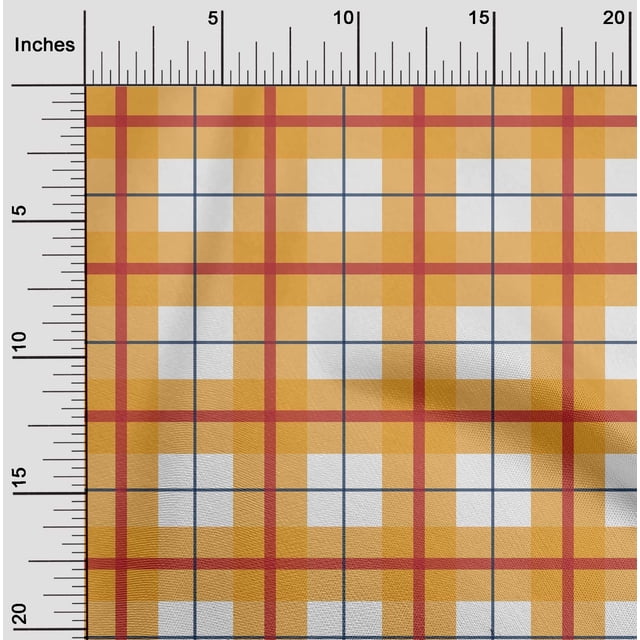 oneOone Georgette Viscose White Fabric Madras Check Sewing Craft Projects Fabric Prints By Yard 42 Inch Wide
