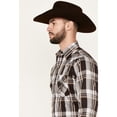 thumbnail image 3 of Ely Walker Men's Plaid Print Long Sleeve Snap Western Shirt Brown, 3 of 5