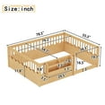 thumbnail image 2 of URTR Full Floor Bed with Heightened Fence & Bookshelf, Solid Wood Floor Beds Frame, No Box Spring Needed for Compact Spaces, Natural, 2 of 10