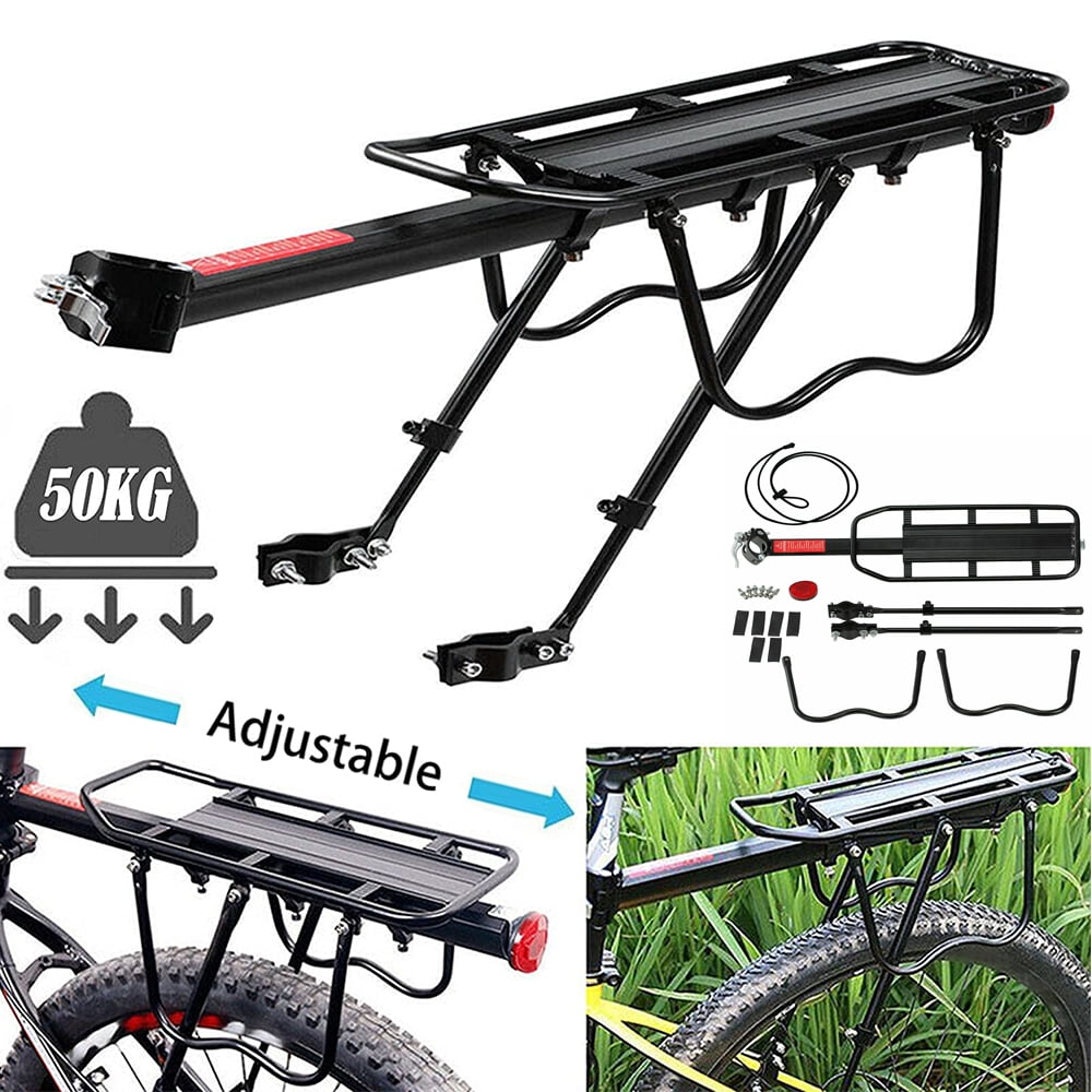 110 lbs capacity adjustable rear bike rack carrier luggage cargo bicycle accessories