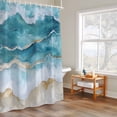 thumbnail image 6 of Abstract Waves Shower Curtains for Bathroom, Ocean Surrealism Spray Beach Watercolor Washable Fabric Shower Curtain with Hooks Waterproof Bathroom Decor Sets, 60 x 72 Inches, 6 of 9