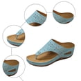 thumbnail image 5 of Rokment Women's Beach Orthopedic Wedges Flip Flops Summer Fashion Comfortable Leather Arch Support Platform Thongs Slip on Dress Walking Slides Sandals for Woman Sky Blue Size 9, 5 of 7