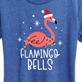 thumbnail image 3 of Instant Message - Flamingo Bells Christmas - Women's Short Sleeve Graphic T-Shirt, 3 of 6