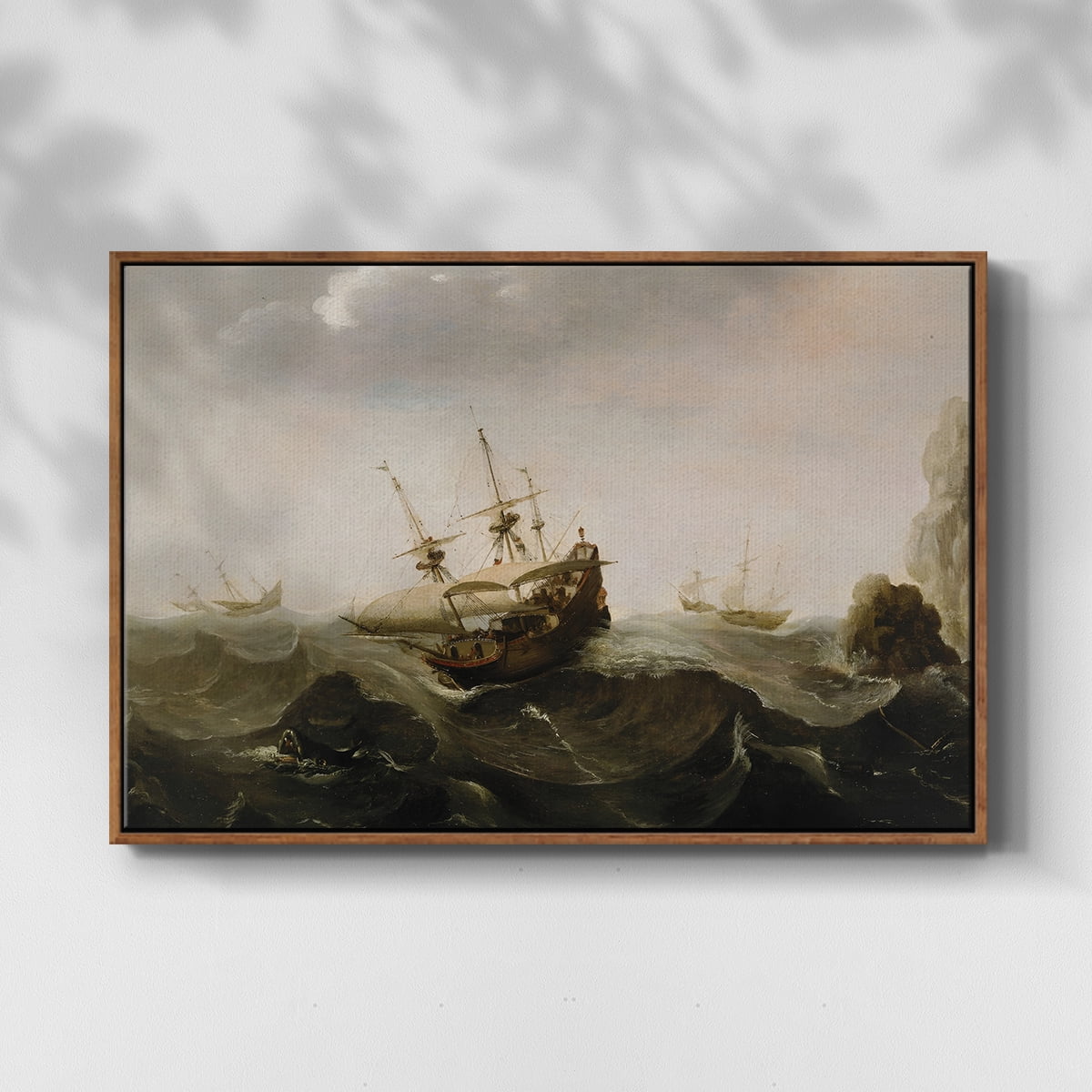 Vintage Landscape-CCLXV By Wexford Home Framed in Walnut Wood Gallery Wrapped Canvas 27 in. x 41 in.