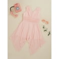 thumbnail image 3 of DPOIS Kids Flower Girl Dress V Neck Sleeveless Bridesmaid Dress Pink 6, 3 of 6