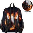 thumbnail image 4 of 12inch Backpack Abstract Fire Baseball Mini Whistle Preschool Daypack Travel Bookbag for Backpacks, 4 of 7