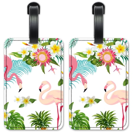 Flamingos - Luggage ID Tags / Suitcase Identification Cards - Set of 2