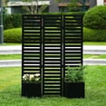 thumbnail image 6 of EuKer Privacy Planter Tall Outdoor, 3-Panel Metal Planter Box with Trellis for Patios, Balconies, Yards, Black, 6 of 6