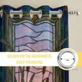 thumbnail image 6 of Stained Glass Kitchen Curtains Window Panels, Vintage Abstract Botanical Plant Insulated Window Treatment Curtain, Grommet Curtains for Bedroom/Living Room/Bathroom, 2 Piece 42"Wx54"L, 6 of 8