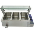 thumbnail image 4 of INTBUYING 3-Pan Food Warmer Commercial Buffet Food Warmer Stainless Steel Steam Table Restaurant Canteen Food Heater with Glass Guard, 4 of 6