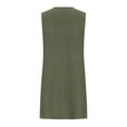 thumbnail image 6 of Casual Summer Dresses for Women, Women's Round Neck Sleeveless Pleated Solid Linen Loose Fitting Dress(Olive Green,L), 6 of 8