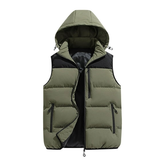 DYTTDG Outdoor Women's New Plus Size Vest Sleeveless Removable Hood Zipper Casual Fashion Winter Jacket with Pockets Great Gifts for Less