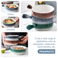thumbnail image 2 of 1Pack Ceramic Baking Bowl Gray Blue Oval with Handle for Home Use and Restaurant Use, 2 of 9
