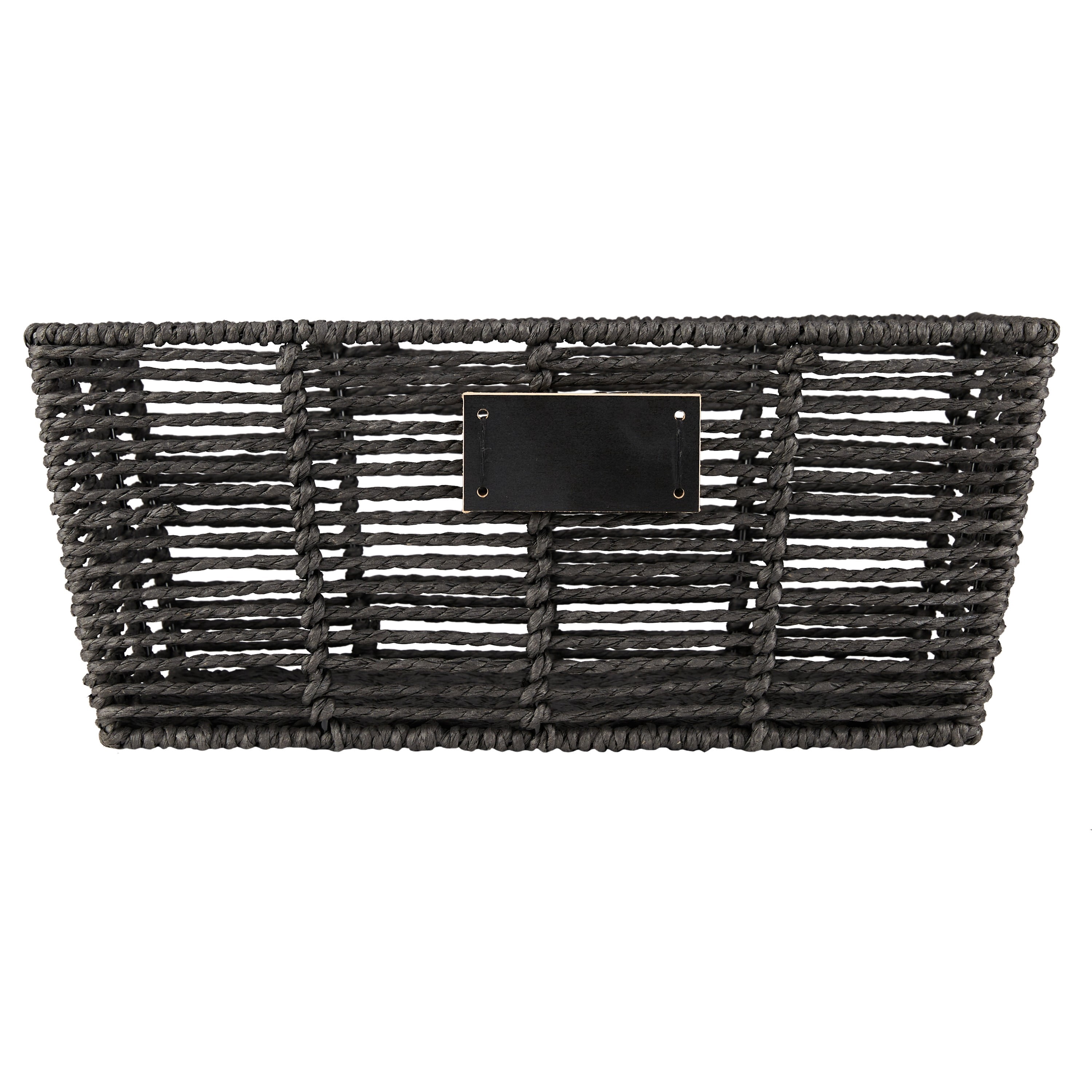 Simplify Large Storage Tote 13.7x9.8x5.7 Inch Black Color | Shelf Organizer Bin | Closet Storage Container