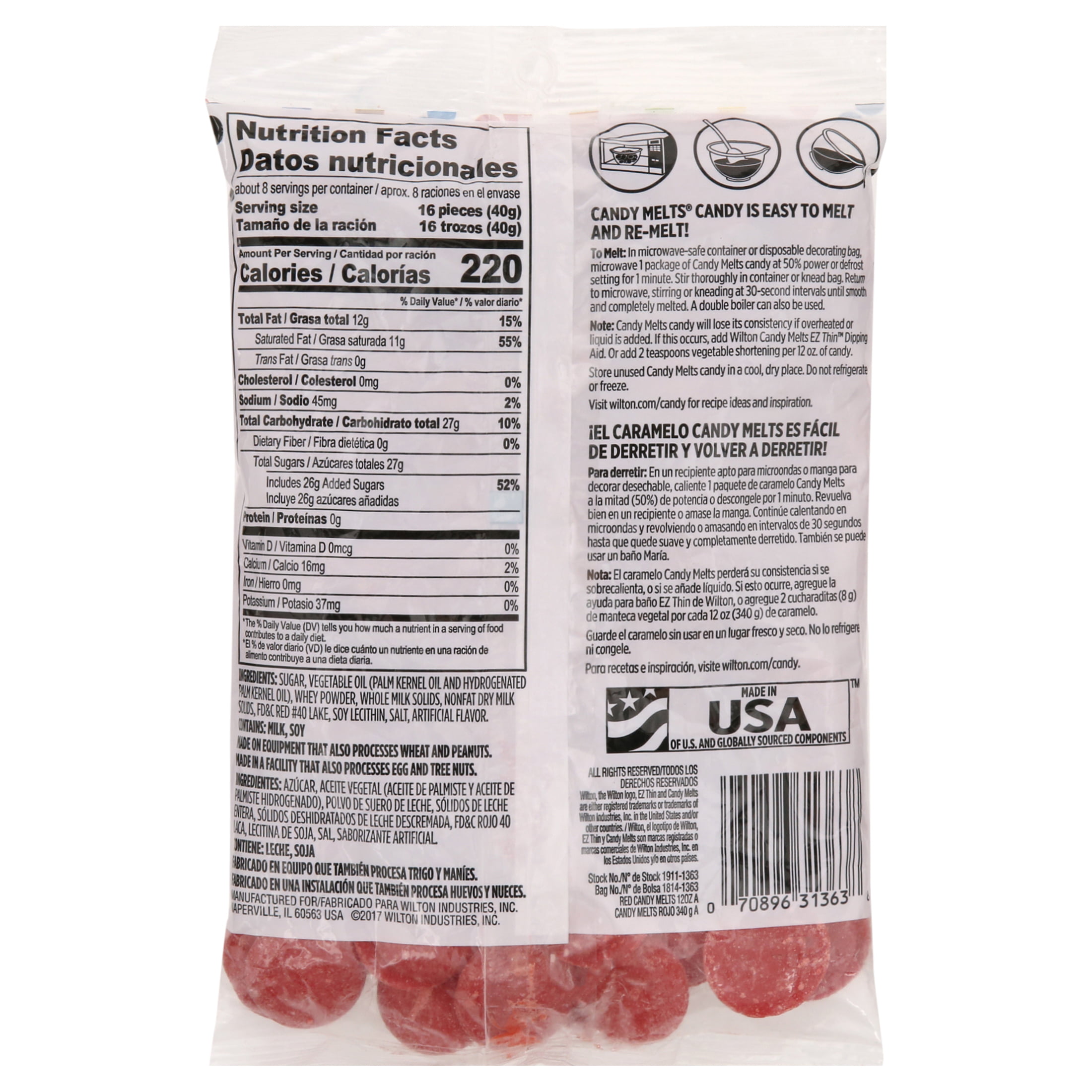  Wilton Red Candy Melts Candy, 12 oz. : Grocery & Gourmet Food