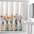 thumbnail image 4 of Spring Flowers Vase Fabric Shower Curtain Floral Leaf Washable Shower Curtains for Bathroom, Waterproof Bath Curtain with Hooks Home Decor 72x84in, 4 of 8