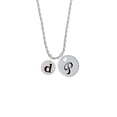 thumbnail image 2 of Delight Jewelry Silvertone Disc 1/2'' Initial - d - Silvertone Script Initial Disc - P - Charm Necklace, 20"+3", 2 of 4