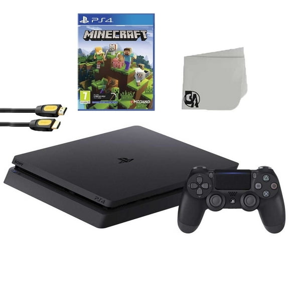 Restored Sony 2215B PlayStation 4 Slim 1TB Gaming Console Black with Minecraft Game BOLT AXTION Bundle (Refurbished)