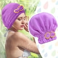 thumbnail image 2 of Coral Velvet Microfiber Hair Turban Wrap Super Absorbent Bath Towel for Women, 2 of 5