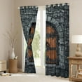 thumbnail image 3 of Homewish Lodge Cabin Black Out Curtains for Teens Boys Girls,Old Barn Door Curtains Pack of 2 (42x63 Each),Retro Vintage Bedroom Curtains,Breathable Home Decor, 3 of 6