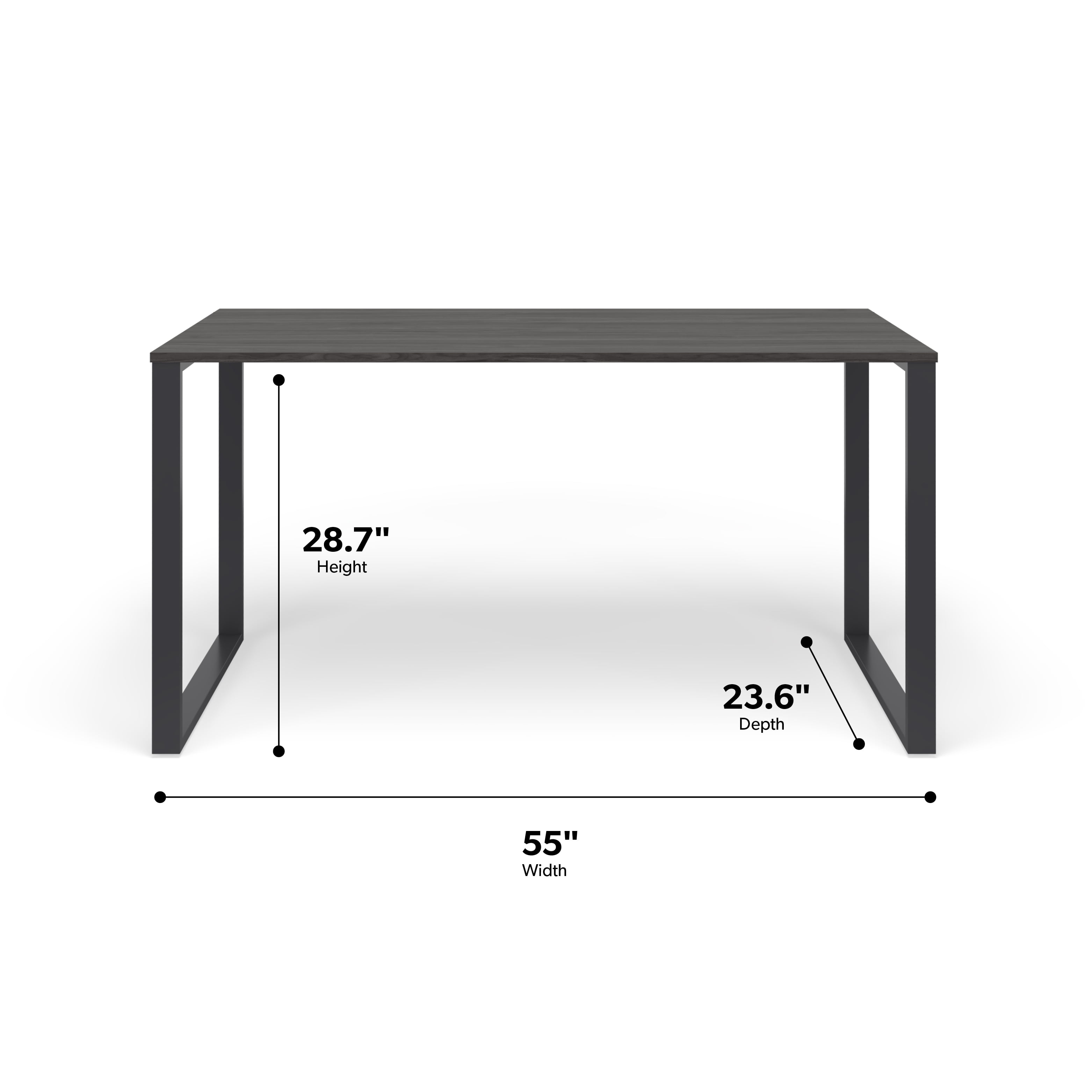 HON Basyx 55” Commercial-Grade Executive Desk, in Charcoal/Gray (BSX55MOLCG)