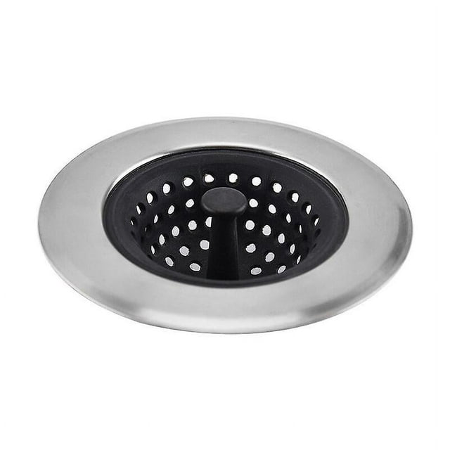 Filtro para fregadero o lavabo de acero inoxidable, rejilla de filtro redonda de silicona, color plateado