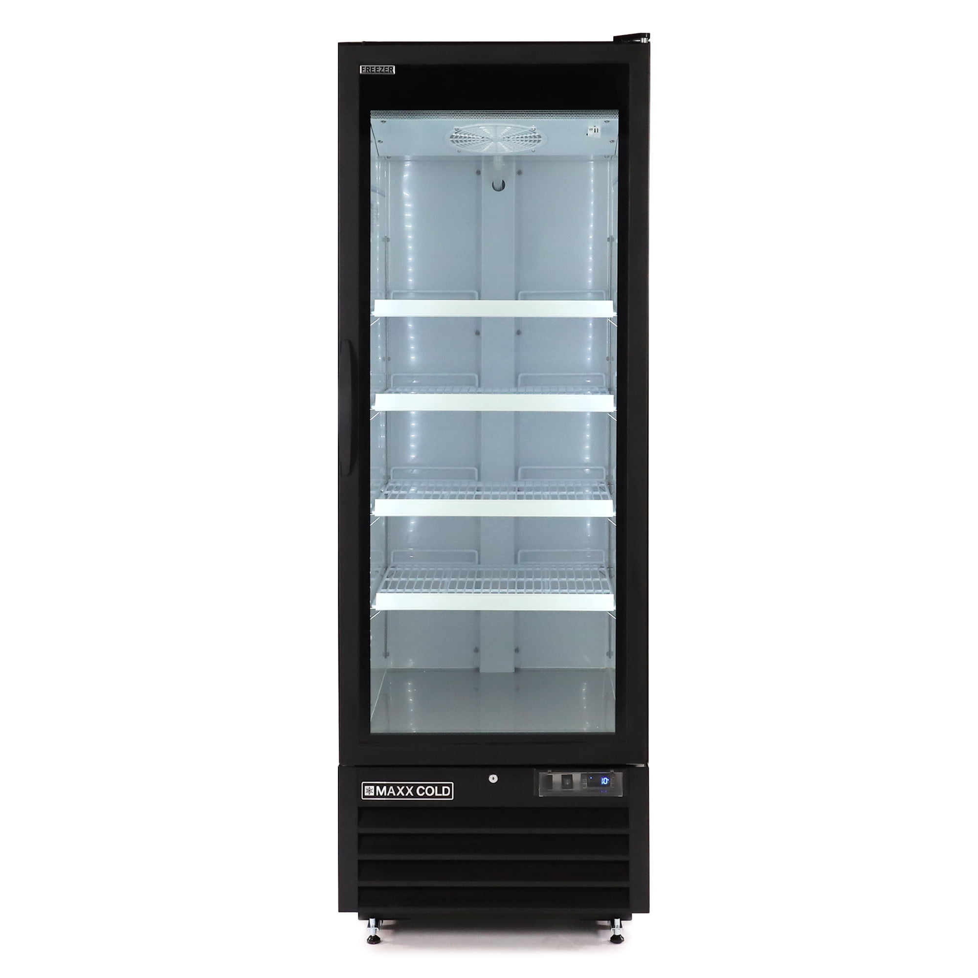 Maxx Cold Single door Merchandiser Freezer, Black Exterior, 30 cuft