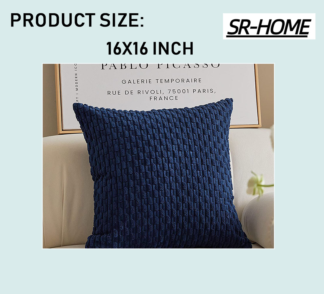 Set of 2 Decorative Pillows Covers for Couch Striped Velvet Sofa Pillow