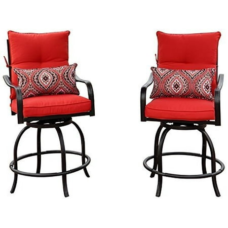 Kozyard Corona 360 Degree Swivel Two Bar Chairs 2 W Red Seat Kozyard Corona 360 Degree Swivel Two Bar Chairs 2 W Red Seat And