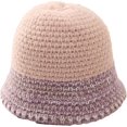thumbnail image 6 of CoCopeaunts Bucket Hat for Women Fashion Stitching Knitted Fisherman Hat Winter Warm Woolen Basin Hat Outdoor Travel Vacation, 6 of 8