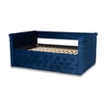 thumbnail image 3 of Allora Velvet Queen Size Daybed with Rolled Arms in Navy Blue, 3 of 8