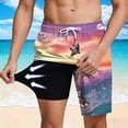 thumbnail image 2 of Brnmxoke Men's Swimming Trunks with Liner Summer Funny Print Drawstring Elastic Waist Built-in Board Shorts 2 in 1 Quick Dry Swimwear Beach Shorts with Pockets Orange,XXL, 2 of 8
