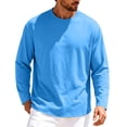 thumbnail image 3 of YODETEY Men’s Crew Neck Long Sleeve T‑Shirt, Stretch Moisture Wicking Active Shirts,Size S-3XL, 3 of 6