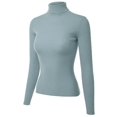 thumbnail image 3 of Made by Olivia Women's Solid Long Sleeve Ribbed Turtleneck Sweater Knit Top, 3 of 4