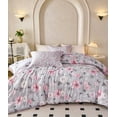 thumbnail image 3 of Koniroom 2PCS Pink and Grey Floral Comforter Set Queen Size, Kids Teen Girls Watercolor Botanical Bedding Sets with Cute Flowers, 3 of 8