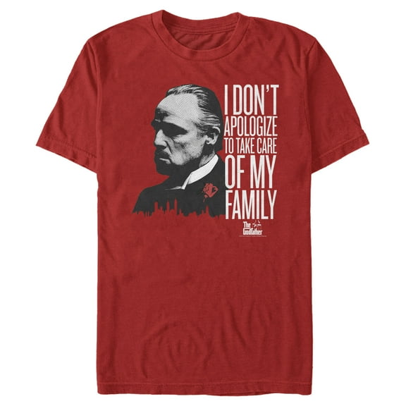 Men's The Godfather Corleone Don't Apologize  Graphic Tee Red X Large