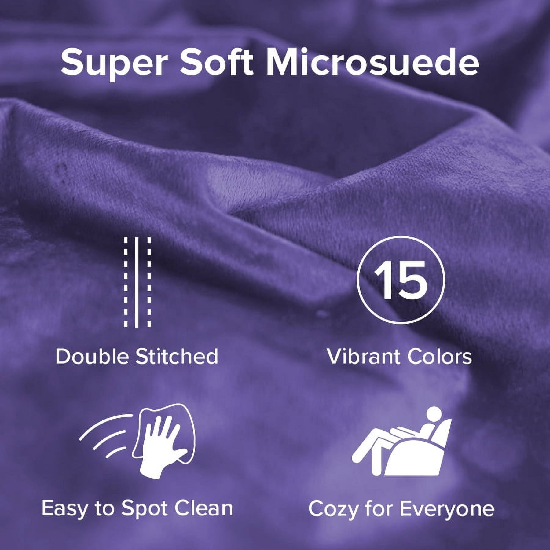 Sofa Sack Bean Bag Chair, Memory Foam Lounger with Microsuede Cover, Kids, 3 ft, Purple