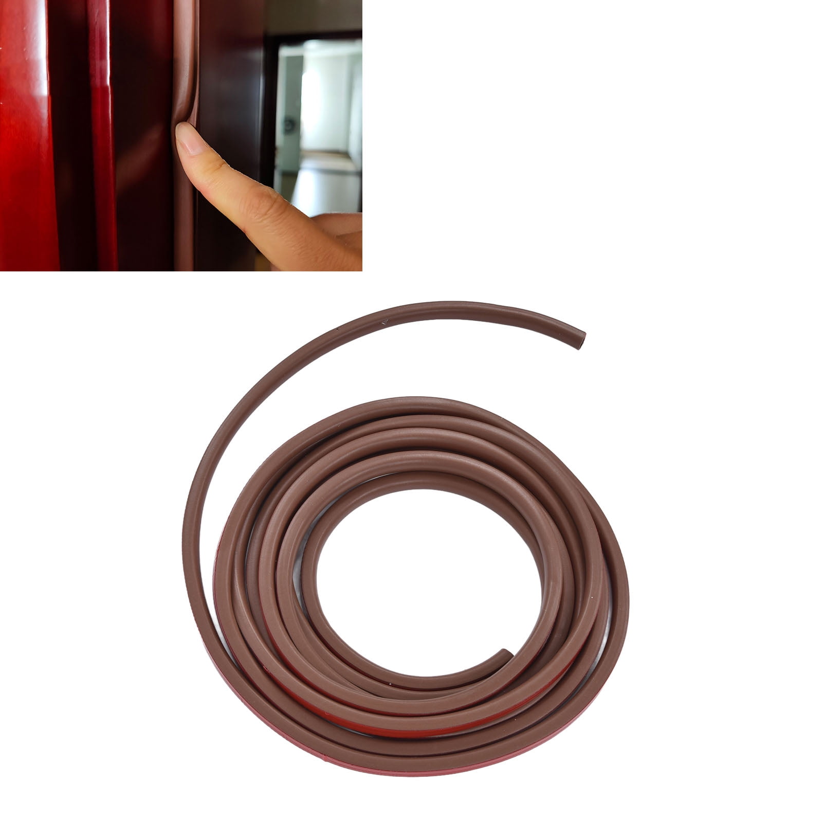 BIMZUC Silicone Rubber Weather Stripping for Doors and Windows Soundproof Dustproof Draft Stopper Seal Strip Medium Gap 19.7 ft / 6 m Brown Easy Installation Home Improvement