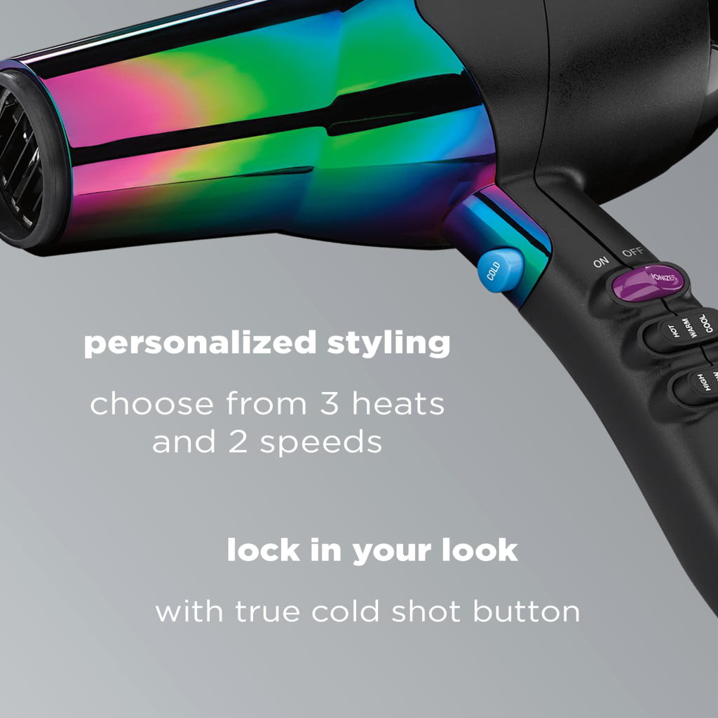 InfinitiPRO by Conair 1875 Watt Ion Choice Hair Dryer, Rainbow Finish, Model 490