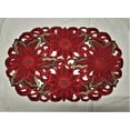 thumbnail image 3 of Doily Boutique Christmas Placemat or Doily with Red Cutwork Poinsettia, Size 17 x 11 inches, 3 of 4
