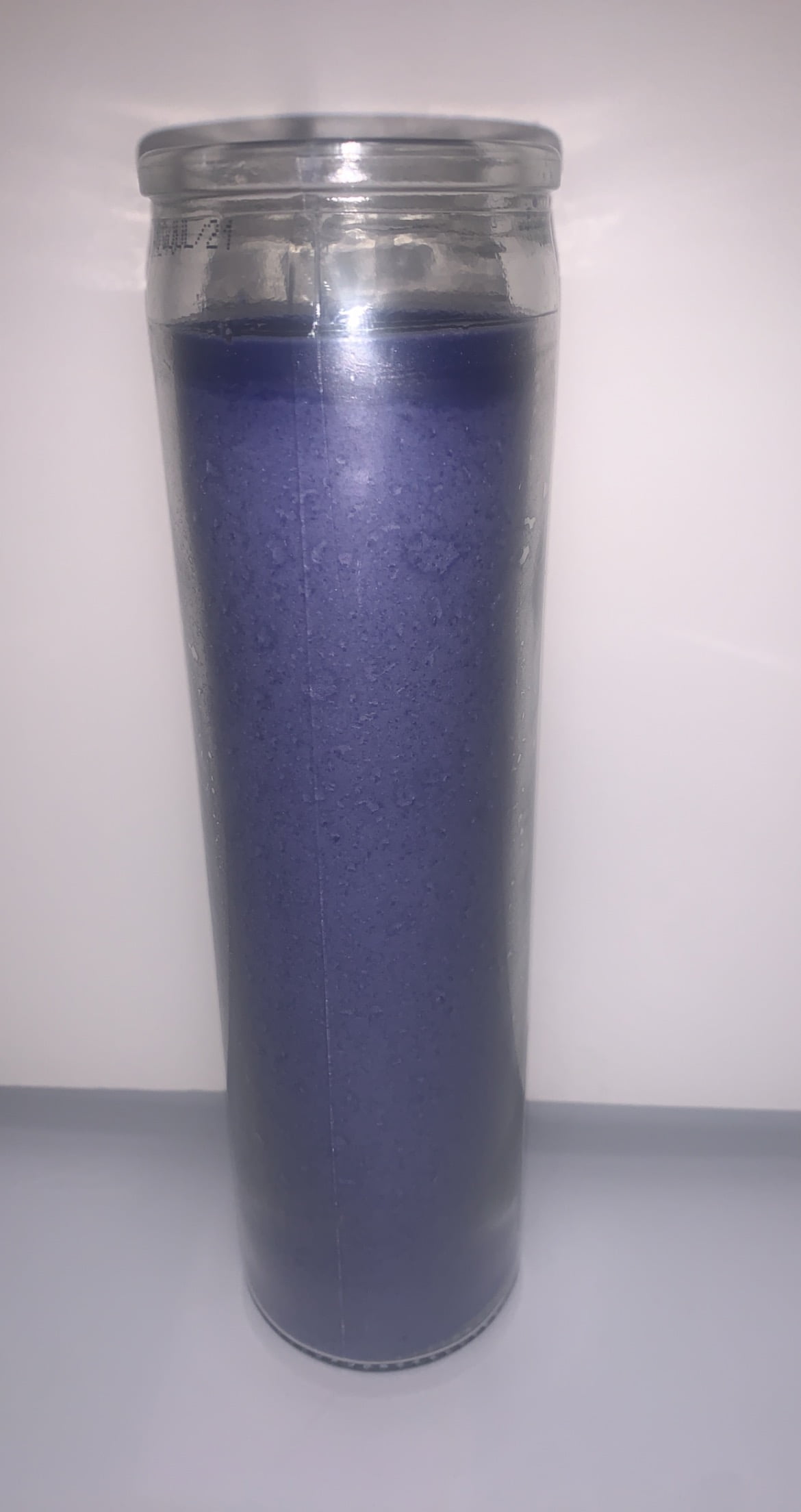 PURPLE CANDLE SOLID COLOR PRAYER CANDLES 8" TALL GLASS CANDLES FOR