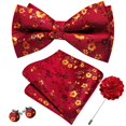 thumbnail image 1 of Set de Pajarita y Pañuelo de Bolsillo Barry.Wang Floral de Seda para Hombre, 1 of 7