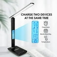 thumbnail image 7 of Desk Lamp, LED Desk Lamp with Wireless Charger, USB Charging Port, Table Lamp with Clock, Alarm, Date, Temperature, Office Lamp, Desk Lamps for Home Office,Black, 7 of 7