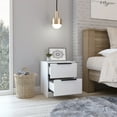 thumbnail image 2 of BESTCOSTY Manufactured Wood 2-Drawer Nightstand White, 2 of 5