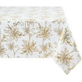 thumbnail image 1 of Christmas Tablecloth 60×84 Inch, Poinsettia Christmas Table Cloth for Winter, Gold Christmas Tablecloths, Christmas Decorative Table Cover for Table, Kitchen, Dining, Holiday, 1 of 5