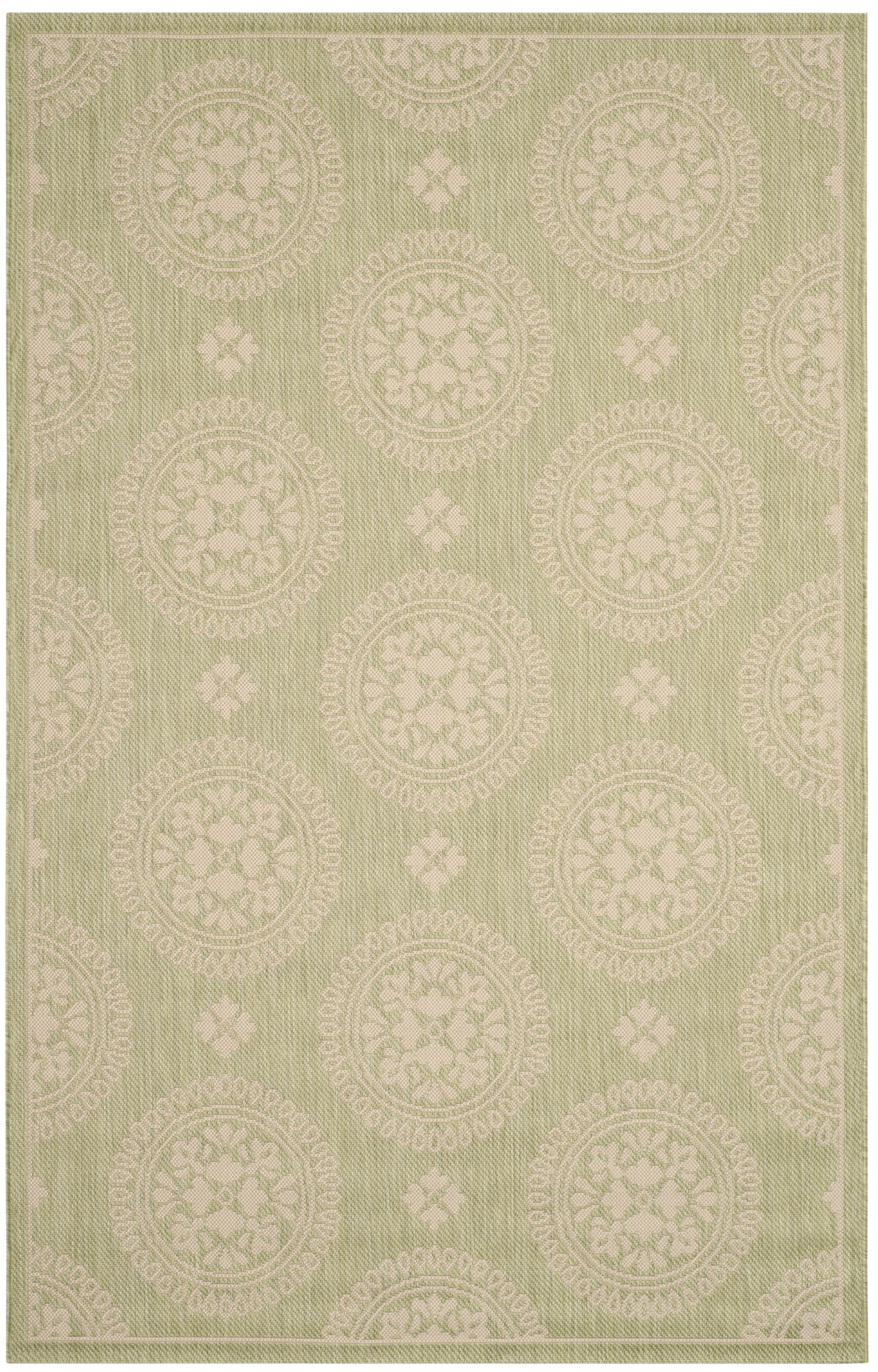 Safavieh Courtyard Kirsten Geometric Indoor/Outdoor Area Rug, Sweet Pea, 5'3" x 7'7"